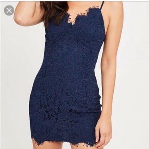 Missguided Blue lace mini dress NWT